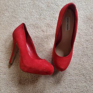 Steve Madden Red Suede Heels
